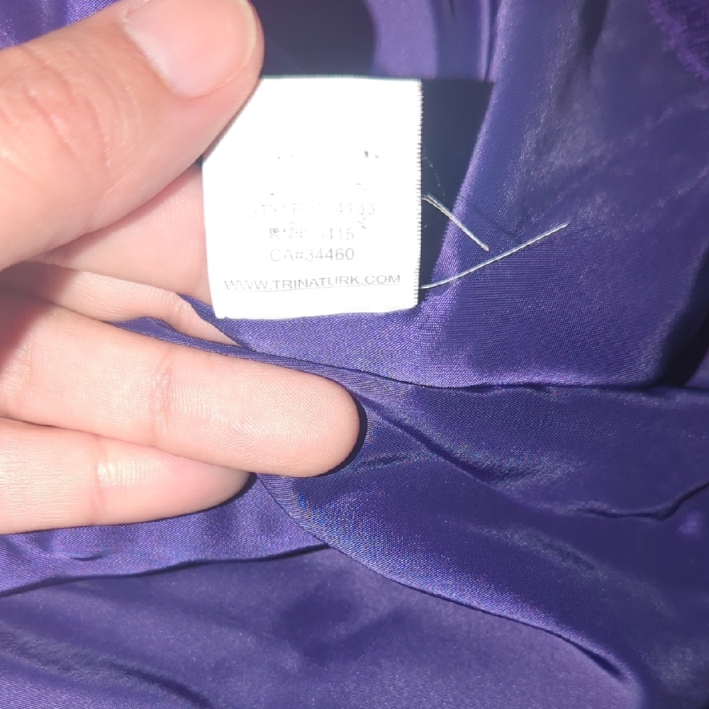 Trina Turk V-Neck Sleeveless Purple Midi Dress - Picture 14 of 15